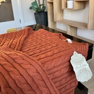 Rust Cable Knit Sweater